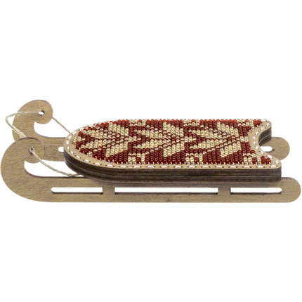 DIY Bead Embroidery on Wood Kit "Christmas Sleigh"