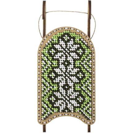 DIY Bead Embroidery on Wood Kit "Christmas Sleigh"