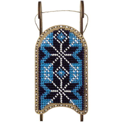 DIY Bead Embroidery on Wood Kit "Christmas Sleigh"