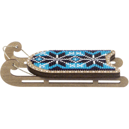 DIY Bead Embroidery on Wood Kit "Christmas Sleigh"