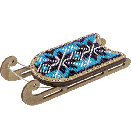 DIY Bead Embroidery on Wood Kit "Christmas Sleigh"