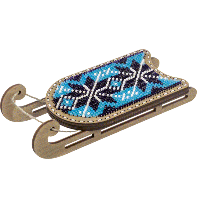 DIY Bead Embroidery on Wood Kit "Christmas Sleigh"