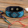 Cross-stitch kits on leather "Ethnic ornament" DIY Bracelet embroidery kit