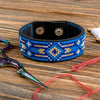 Cross-stitch kits on leather "Ethnic ornament" DIY Bracelet embroidery kit