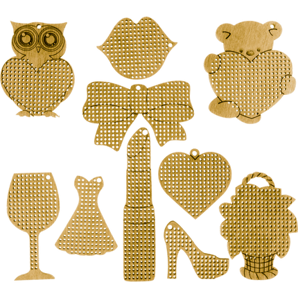 Set of blanks for embroidery on wood "Small Pleasures"
