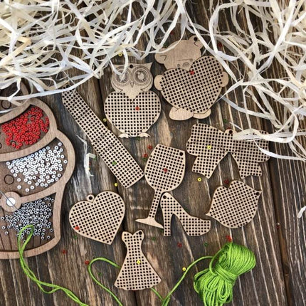 Set of blanks for embroidery on wood "Small Pleasures"
