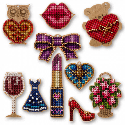 Set of blanks for embroidery on wood "Small Pleasures"