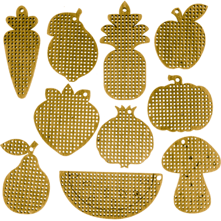 Set of blanks for embroidery on wood "Vitamins"