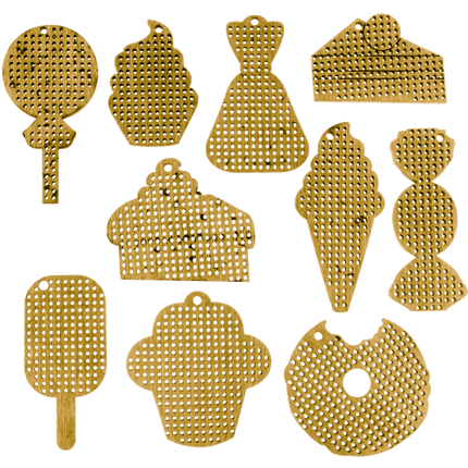 Set of blanks for embroidery on wood "Sweet World"