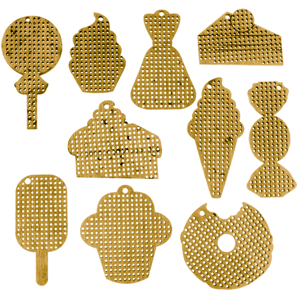 Set of blanks for embroidery on wood 