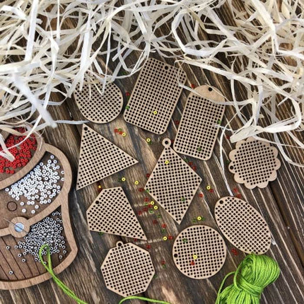 Set of blanks for embroidery on wood "Geometry"
