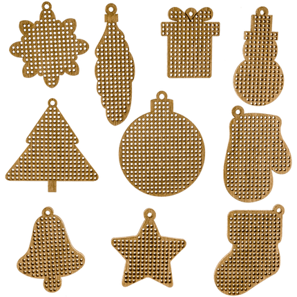 Set of blanks for embroidery on wood "New Year"