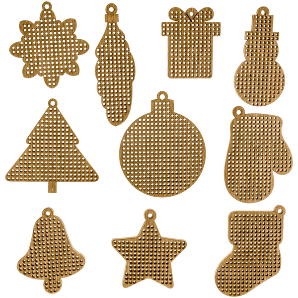 Set of blanks for embroidery on wood 