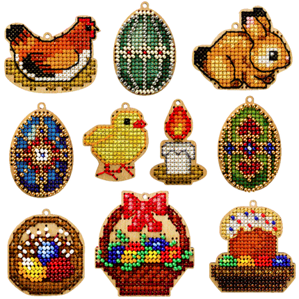 Set of blanks for embroidery on wood "Easter"