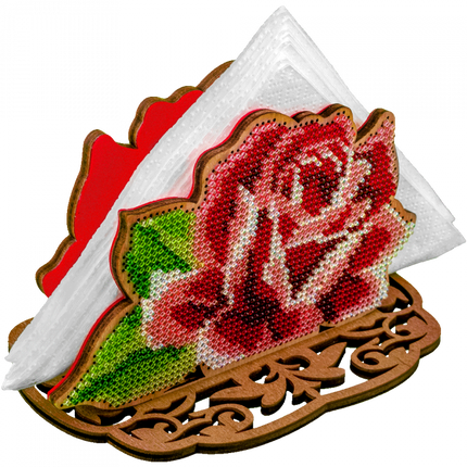 DIY napkin holder kit "Red Rose"