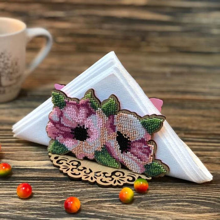 DIY napkin holder kit "Pink poppies"