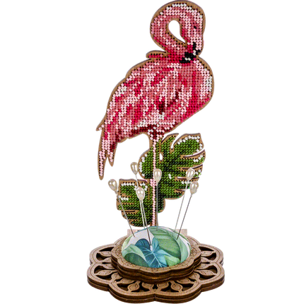 DIY needle cushion kit, needle minder "Flamingo"