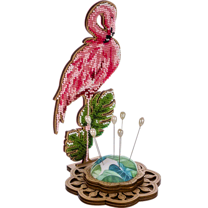 DIY needle cushion kit, needle minder "Flamingo"
