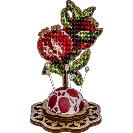 DIY needle cushion kit, needle minder "Pomegranate tree"