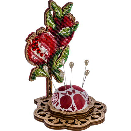 DIY needle cushion kit, needle minder "Pomegranate tree"