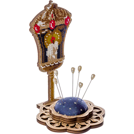 DIY needle cushion kit, needle minder "Street lamp"