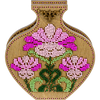 DIY Bead Embroidery on wood kit "Purple flowers" Flower vase