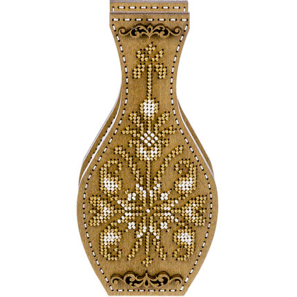 DIY Bead Embroidery on wood kit "Beaded ornament" Flower vase