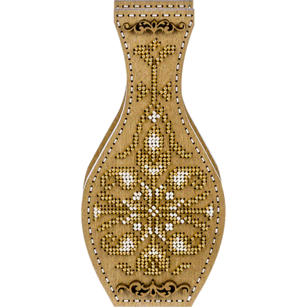 DIY Bead Embroidery on wood kit "Beaded ornament" Flower vase