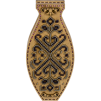 DIY Bead Embroidery on wood kit "Beautiful ornament" Flower vase