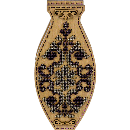 DIY Bead Embroidery on wood kit "Beautiful ornament" Flower vase