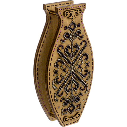 DIY Bead Embroidery on wood kit "Beautiful ornament" Flower vase
