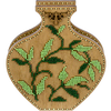 DIY Bead Embroidery on wood kit "Beaded leaves" Flower vase