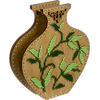 DIY Bead Embroidery on wood kit "Beaded leaves" Flower vase