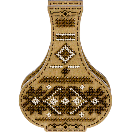 DIY Bead Embroidery on wood kit "Beaded ornament" Flower vase
