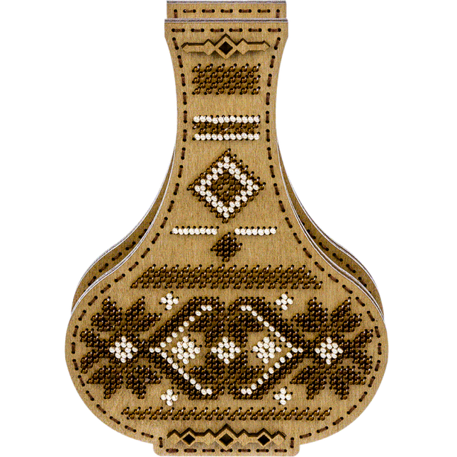 DIY Bead Embroidery on wood kit "Beaded ornament" Flower vase