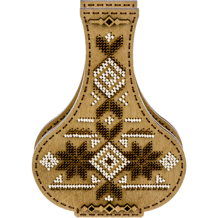 DIY Bead Embroidery on wood kit "Beaded ornament" Flower vase