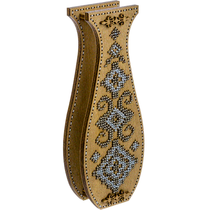 DIY Bead Embroidery on wood kit "Beaded flowers" Flower vase