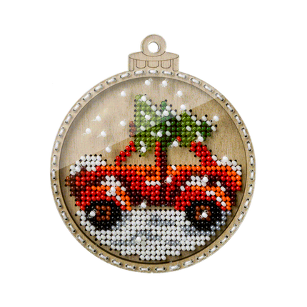 DIY Christmas tree toy kit "Red Christmas Car"