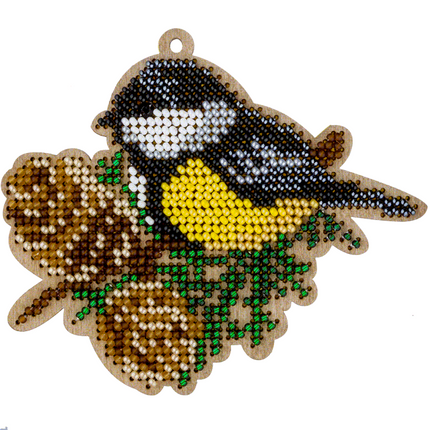 DIY Christmas tree toy kit "Tit on a branch with cones"