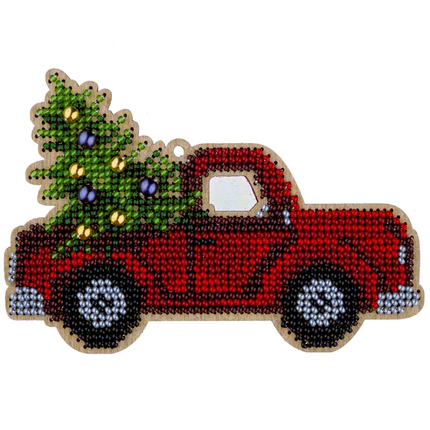 DIY Christmas tree toy kit "Red car with Christmas tree"