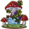 DIY Bead embroidery kit on wood "Mushrooms"