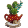 DIY Bead embroidery kit on wood "Cactus"