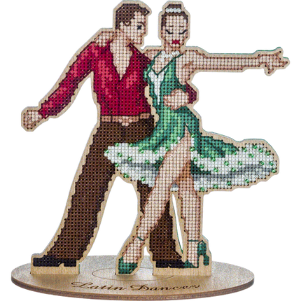 DIY Cross Stitch on Wood Kit "Latin Dances"