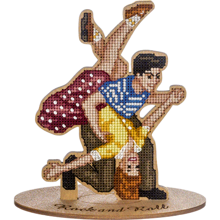 DIY Cross Stitch on Wood Kit "Rock and Roll"