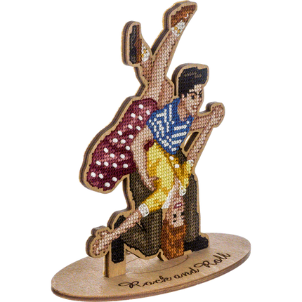 DIY Cross Stitch on Wood Kit "Rock and Roll"