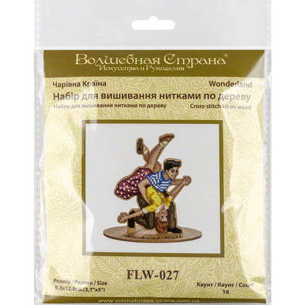 DIY Cross Stitch on Wood Kit "Rock and Roll"