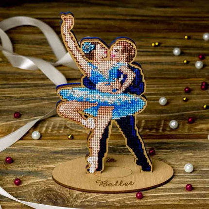 DIY Cross Stitch on Wood Kit "Ballet"