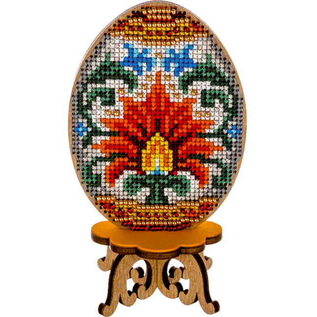 DIY Cross Stitch on Wood Kit, Easter Egg Stand Kit
