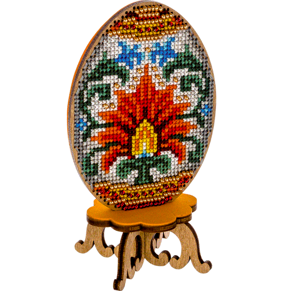 DIY Cross Stitch on Wood Kit, Easter Egg Stand Kit