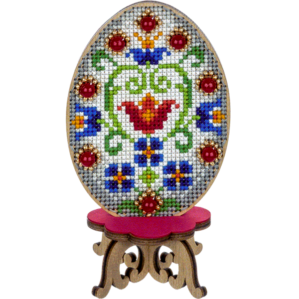DIY Cross Stitch on Wood Kit, Easter Egg Stand Kit